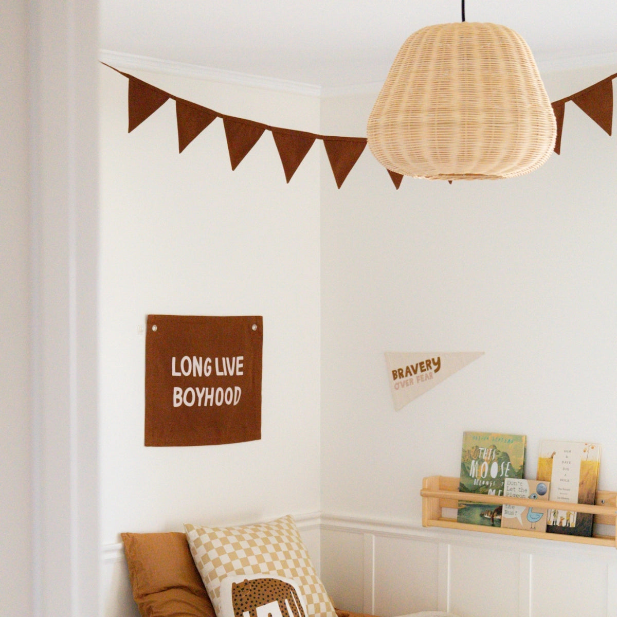 Triangle Bunting Canvas Material- Rust