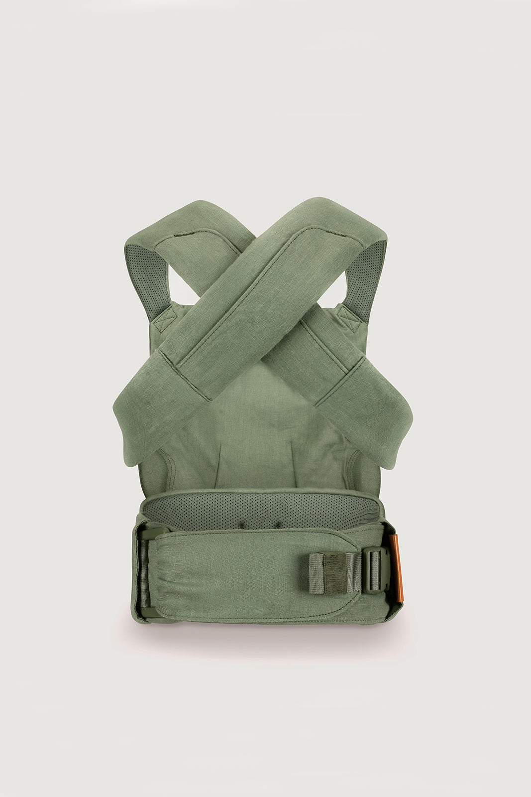 Acadian Aerial Carrier in dusky sage green with color-matched straps, mesh, and buckles for enhanced comfort.