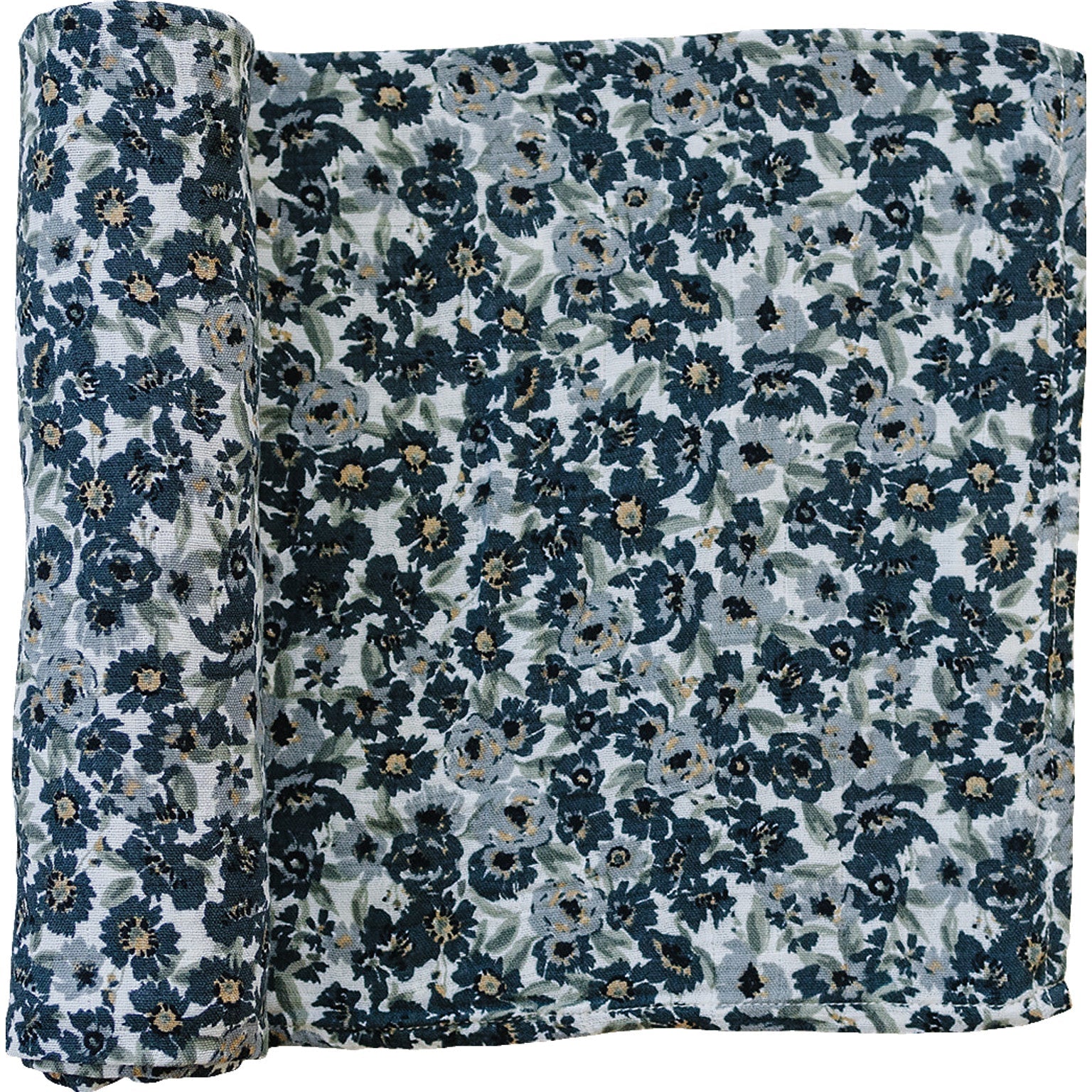 Muslin Swaddle Blanket in Liberty Floral design featuring soft cotton fabric and floral patterns for versatile use.
