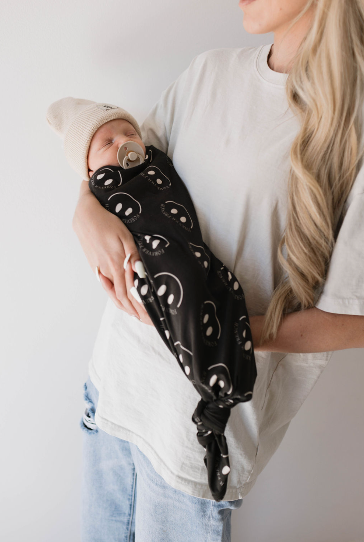 Bamboo Swaddle | ff Smile Charcoal