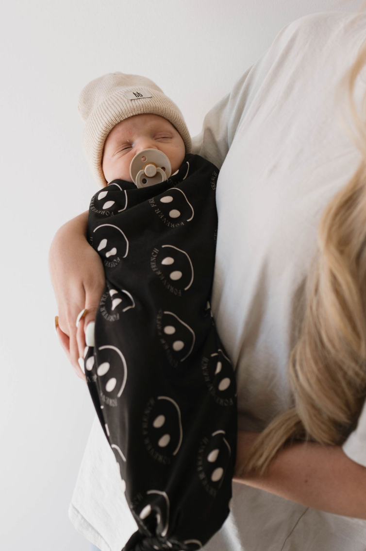 Bamboo Swaddle | ff Smile Charcoal