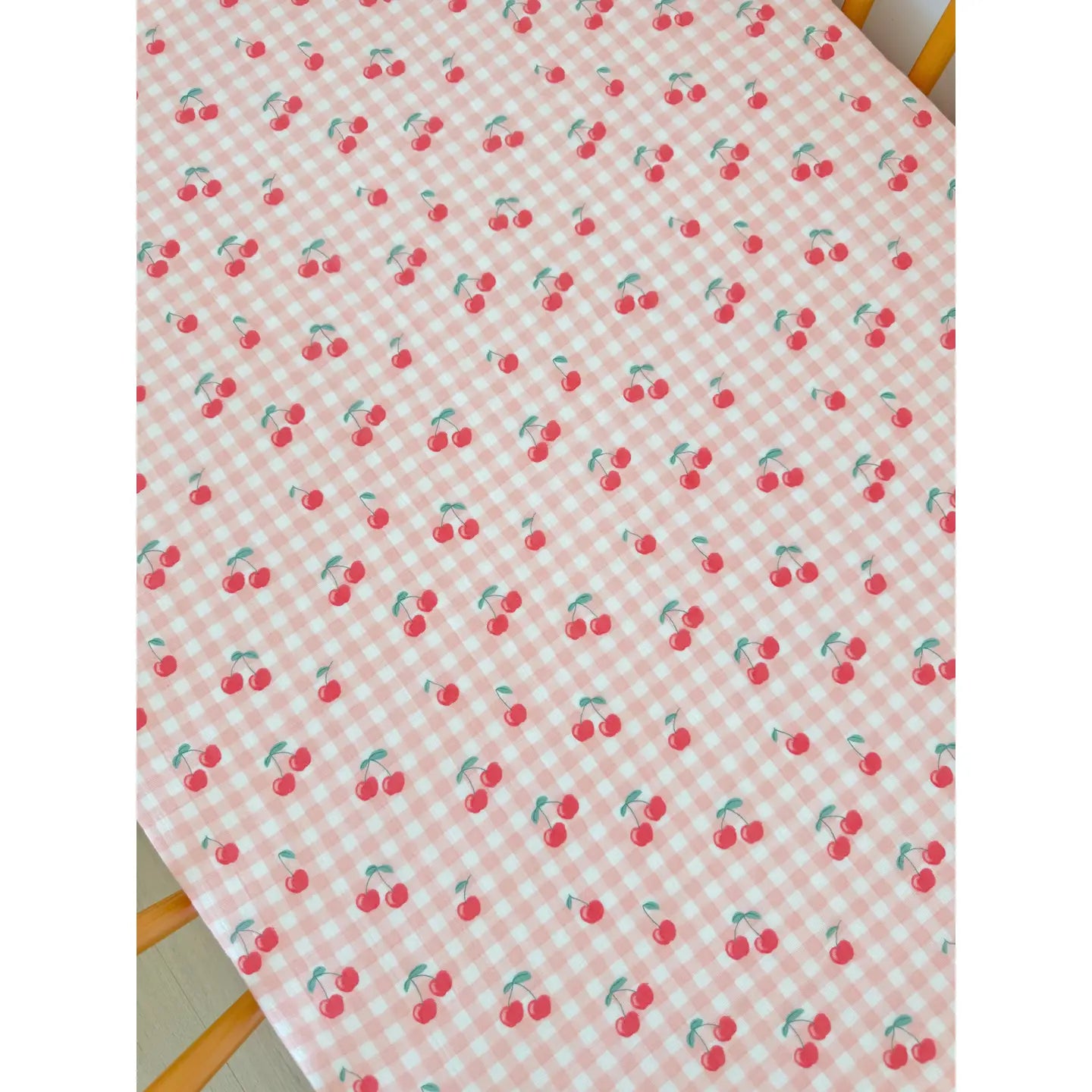 Gingham Cherries / Muslin Crib Sheet