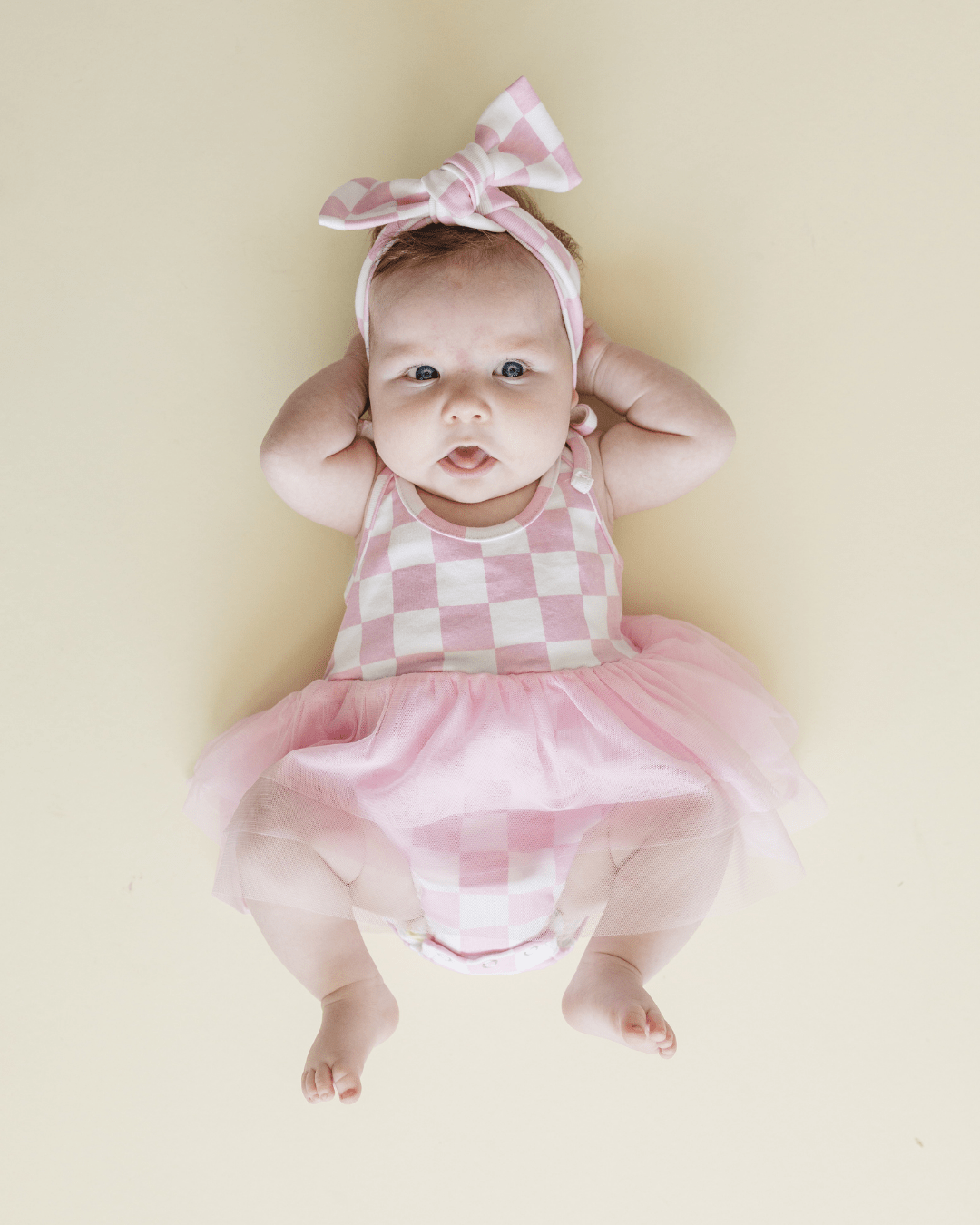 Tutu Romper | Checkered Pink