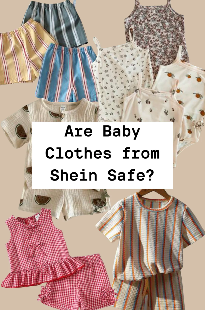 Image of various baby clothes asking, Are Baby Clothes from Shein Safe?