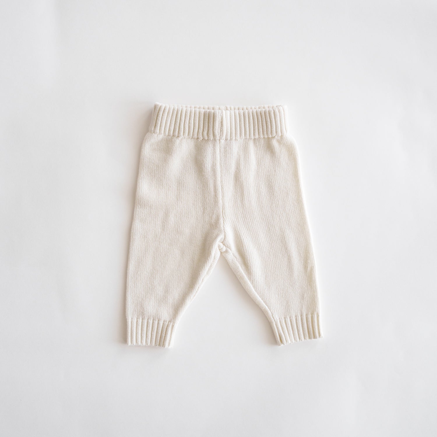 Organic Knit Oversized Pant in Ecru, made from 100% organic cotton, is soft and comfortable for babies.