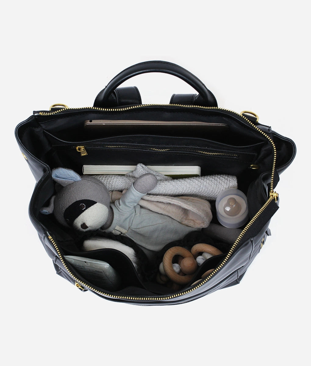 The Square Diaper Bag - Premium Matte Faux Leather Backpack
