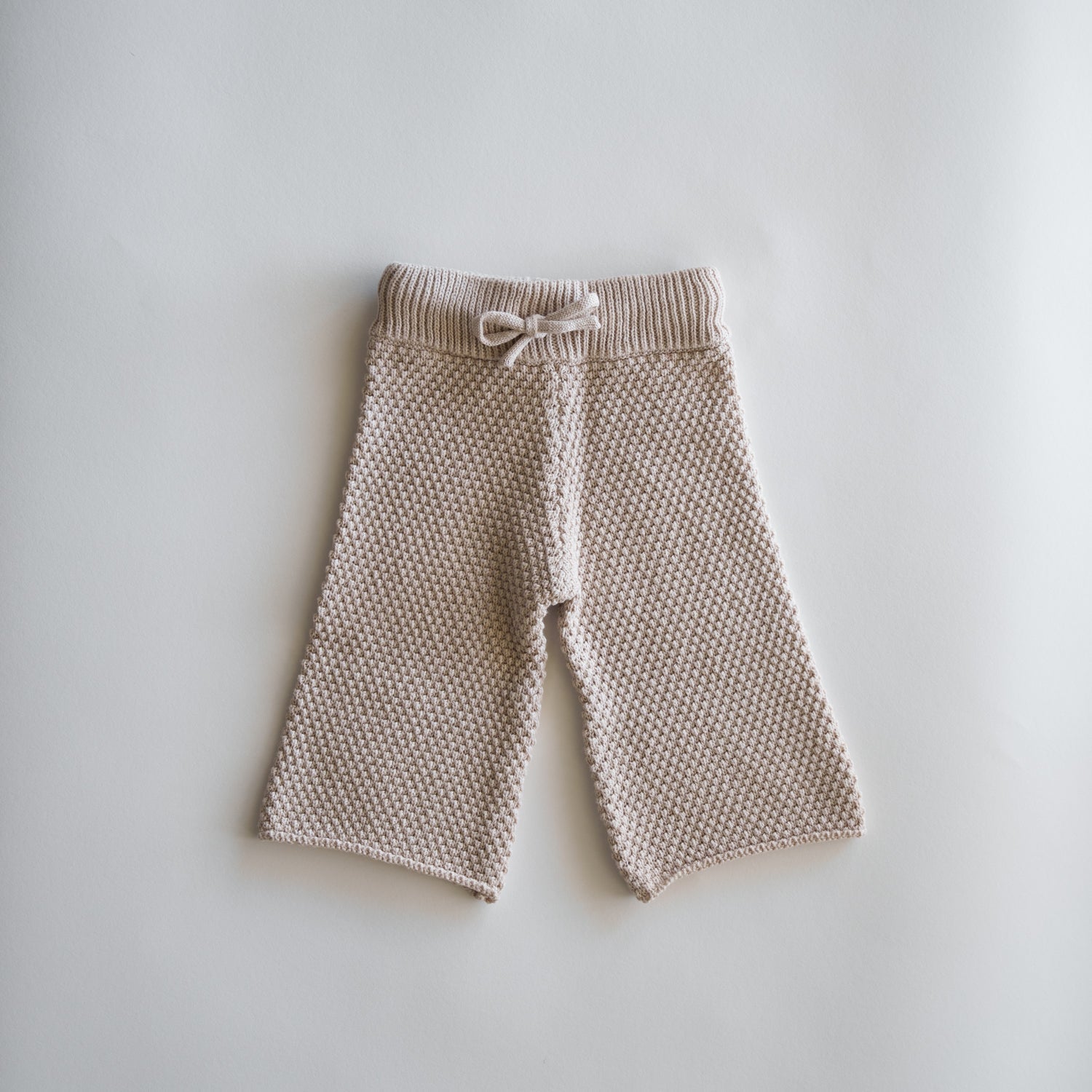 Organic Knit Wideleg Pant for babies in soft earthy tones, made from 100% organic cotton knit.