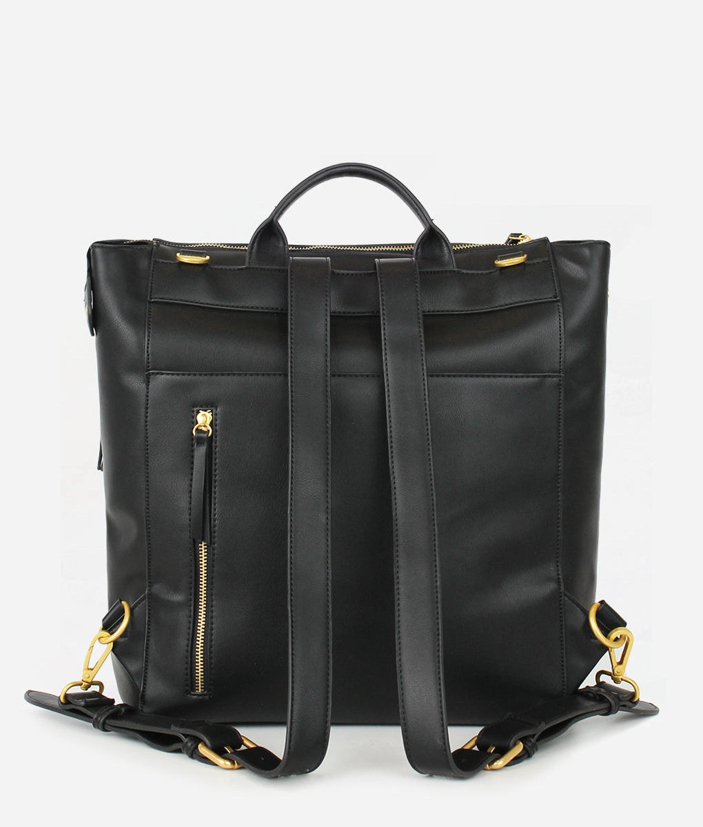 The Square Diaper Bag - Premium Matte Faux Leather Backpack