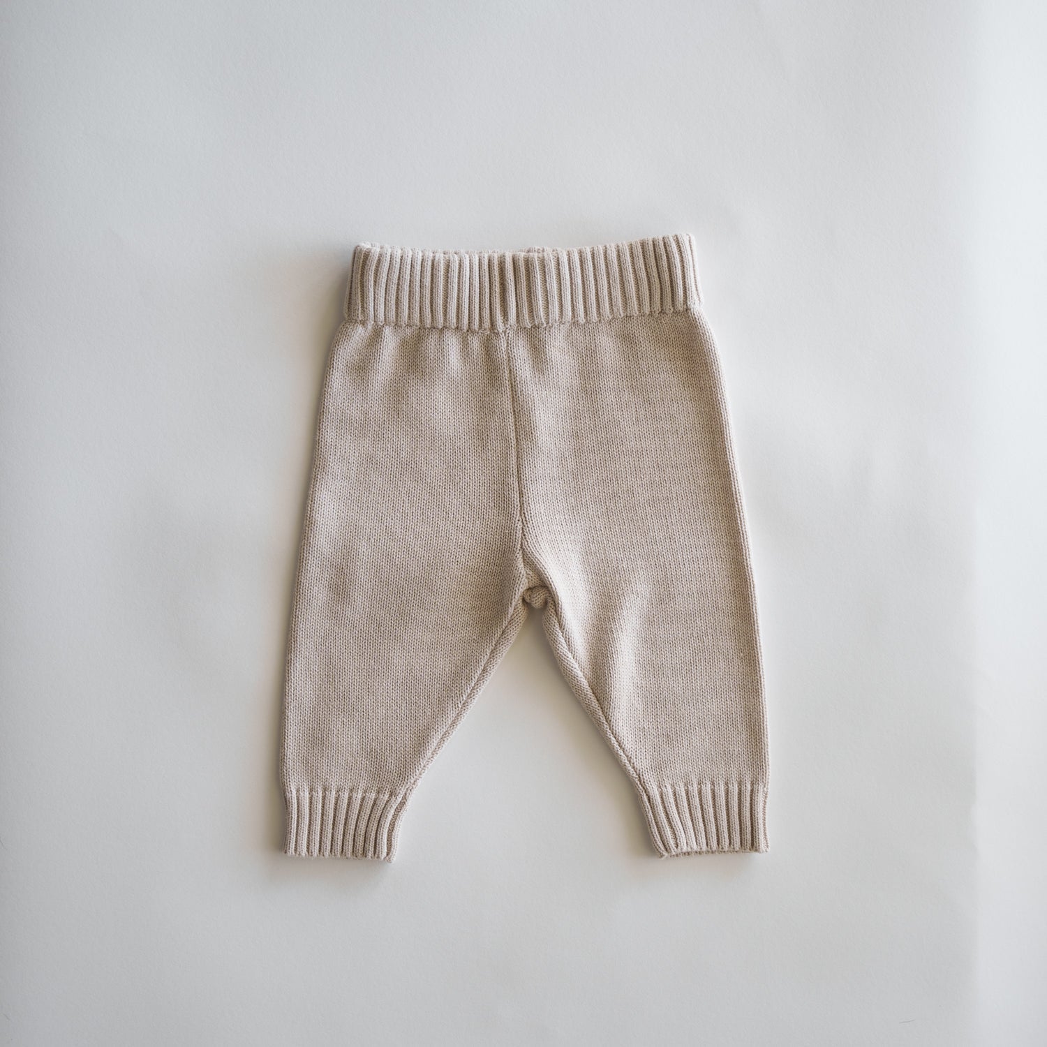Organic Knit Oversized Pant in soft Ecru color, made of 100% organic cotton, perfect for baby comfort.