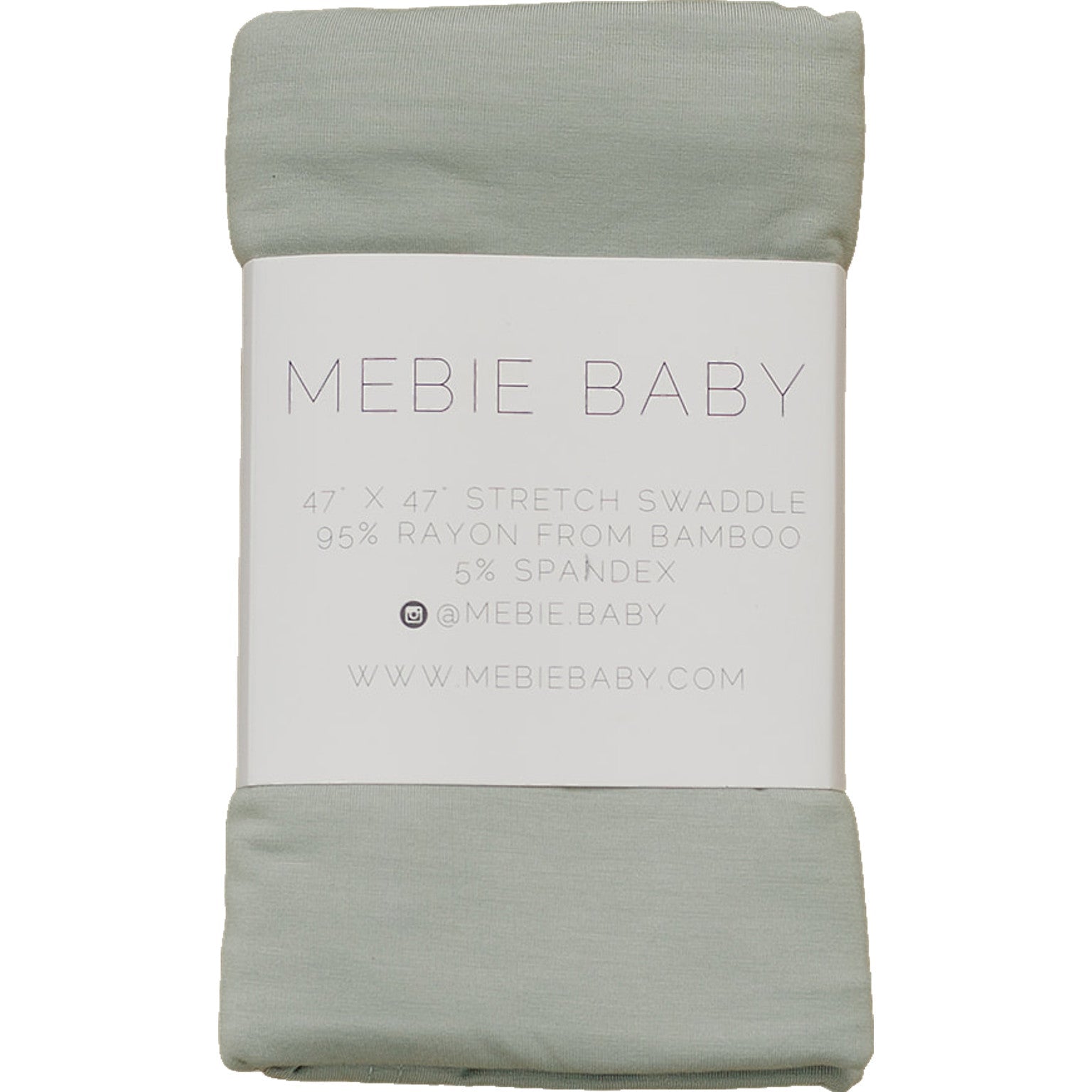 Bamboo Stretch Swaddle Sage - Baby Wrap by Mebie Baby, 47" x 47" soft and stretchy swaddle for infants.