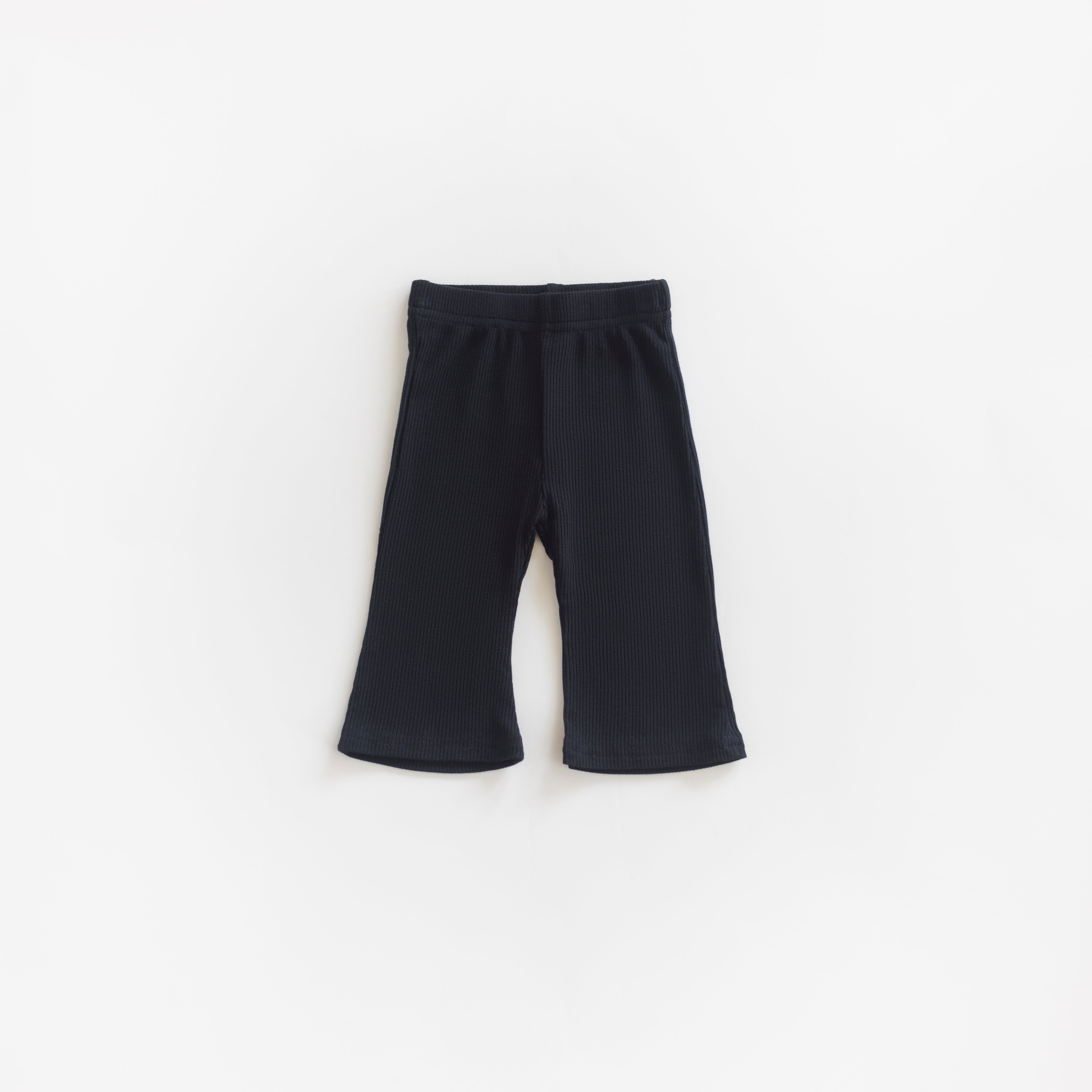 Ribbed Modal Wideleg Pant - Baby & Toddler Bottoms in black, offering cozy stretch and breathable comfort.