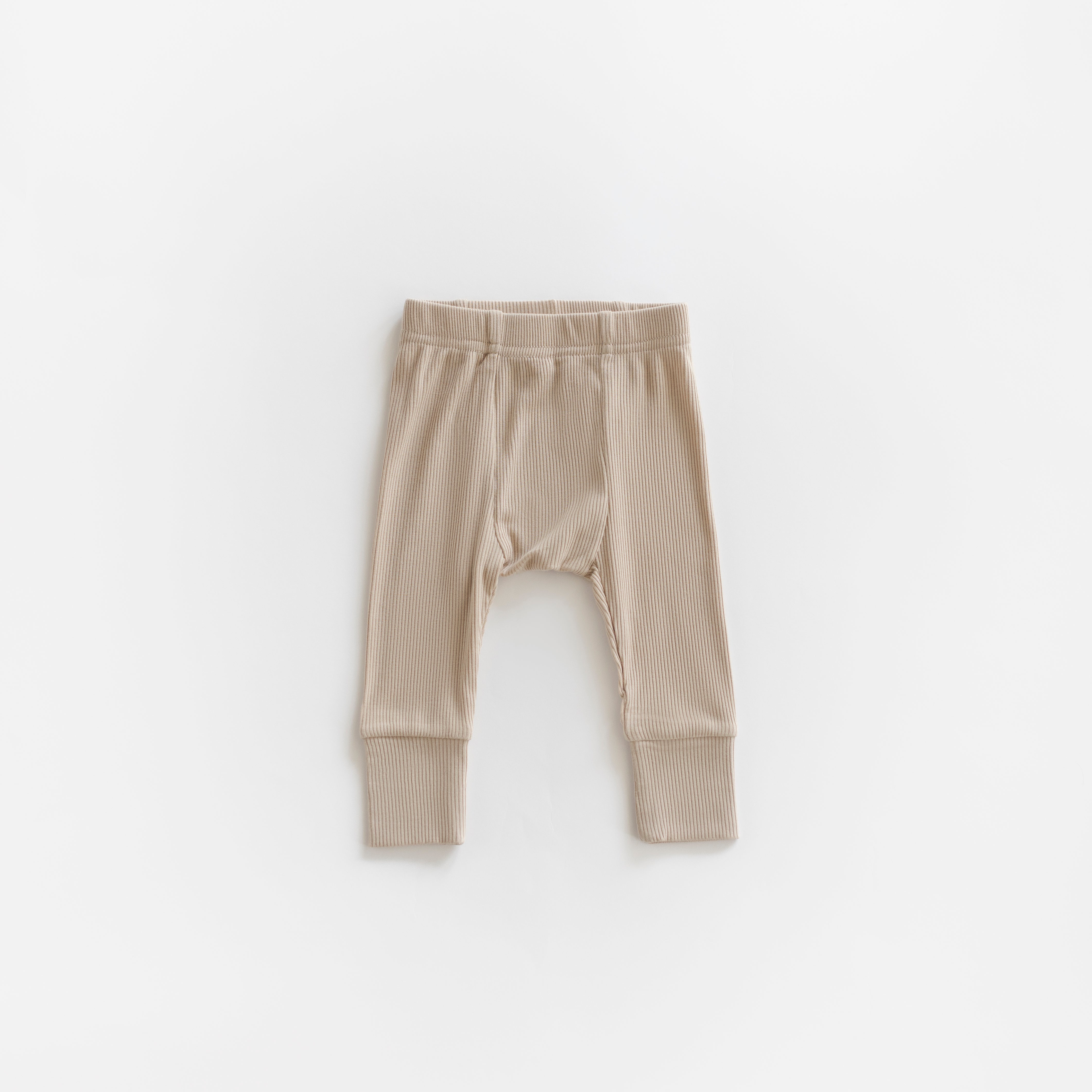 Ribbed Modal Pant Cappuccino - Stretch Comfort Bottoms for kids in a soft, neutral color.