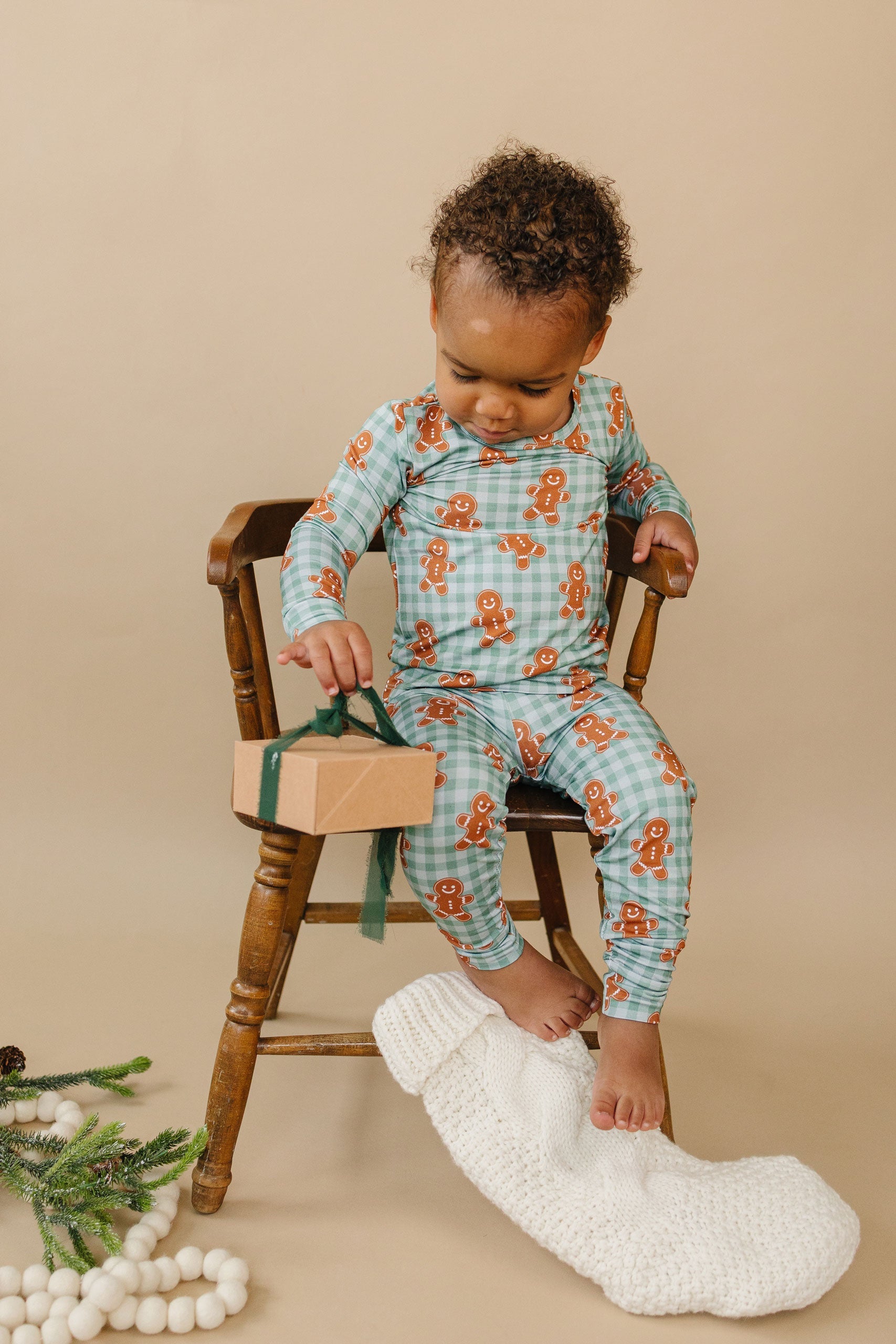 Bamboo Two Piece Set | Gingerbread Gingham