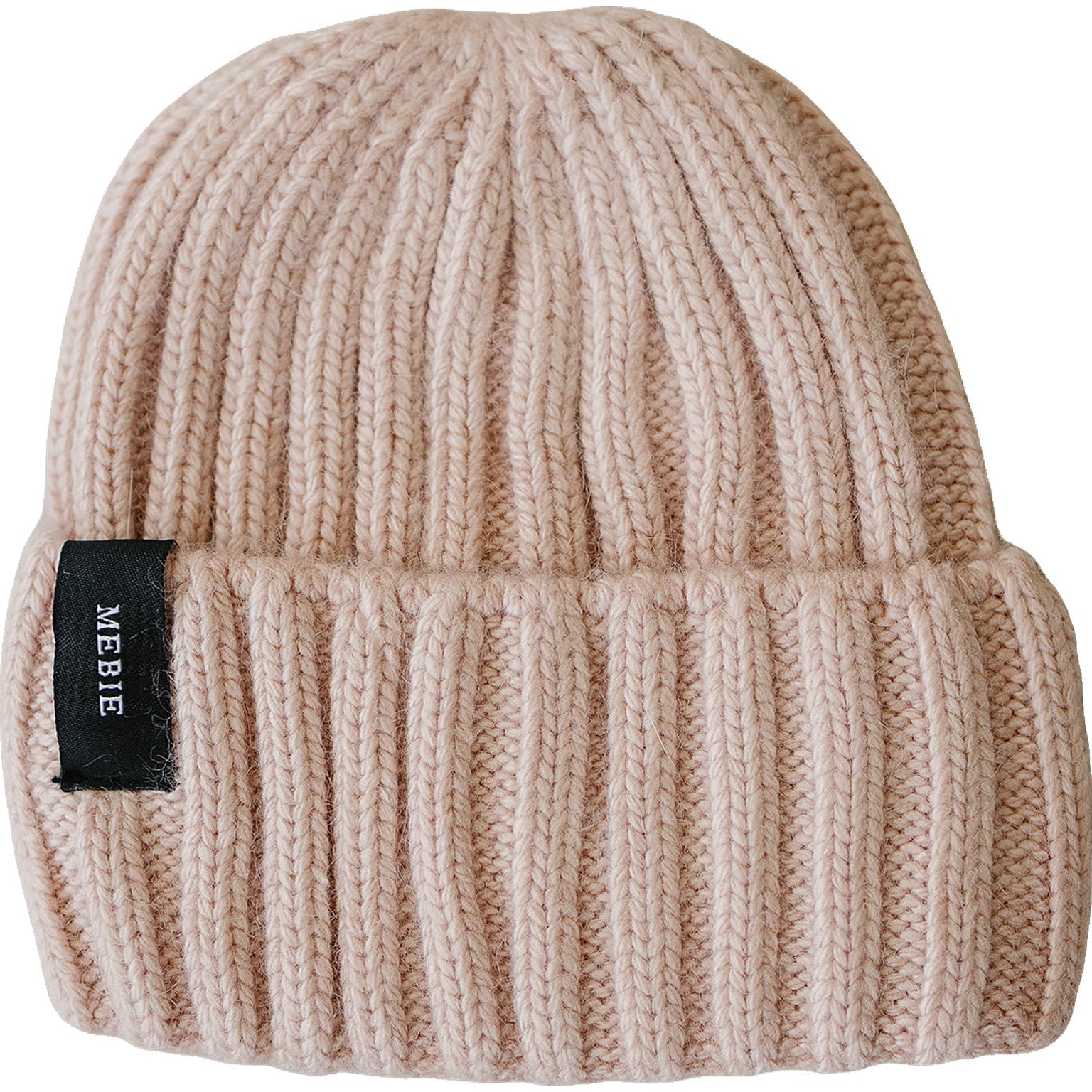 Chunky Knit Baby Beanie in light pink, ideal for newborns and up to 12 months, featuring a soft and stretchy design.