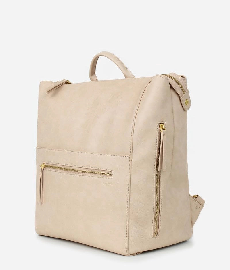 The Square Diaper Bag - Premium Matte Faux Leather Backpack